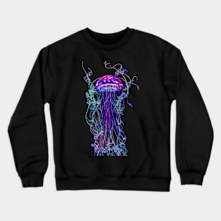 Jellyfish sea leaves Crewneck Sweatshirt